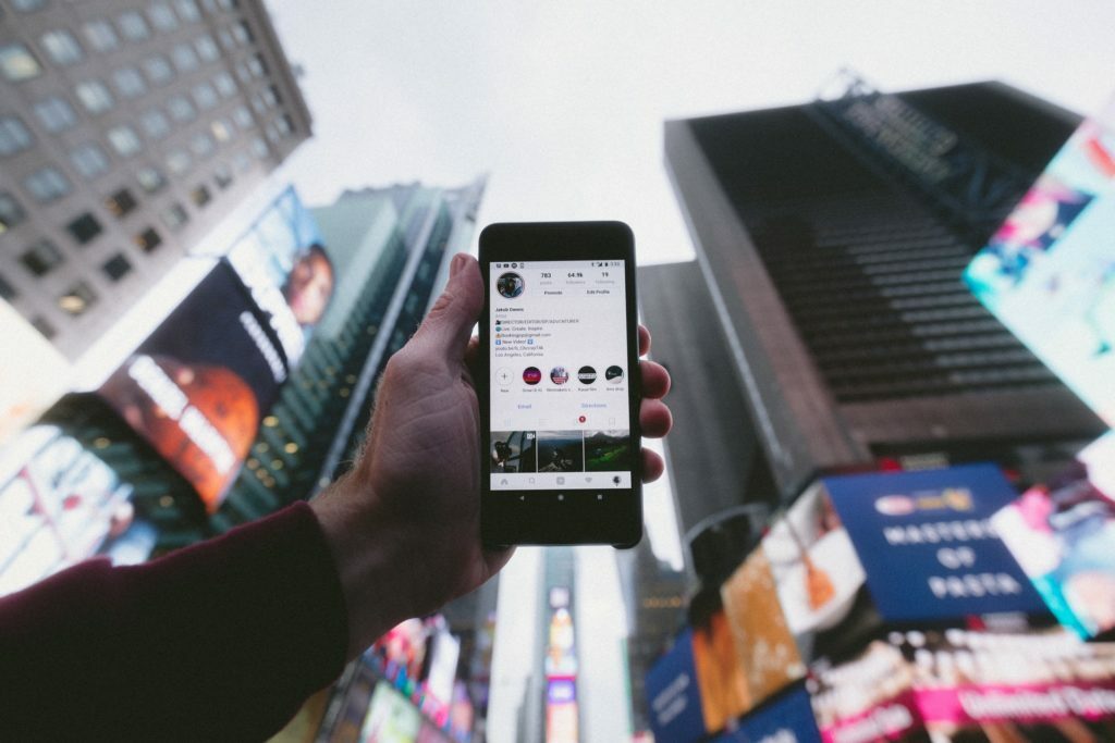 a person holding a cell phone