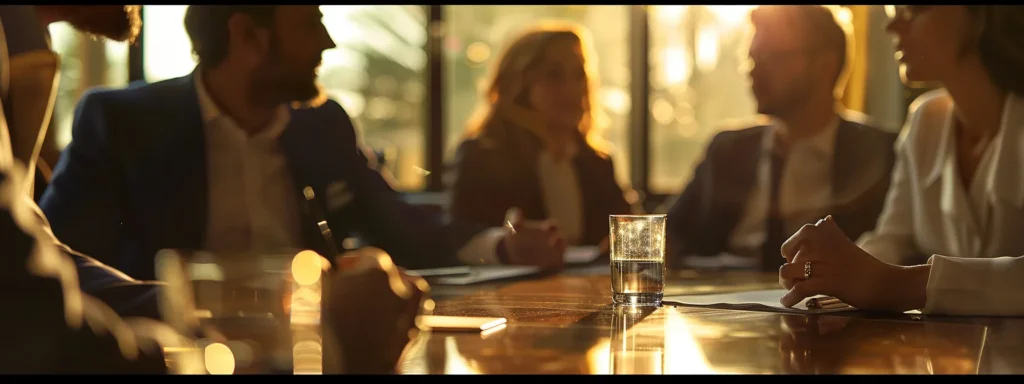 a group of professionals discussing the benefits of caring for gold wedding bands at just mens rings.